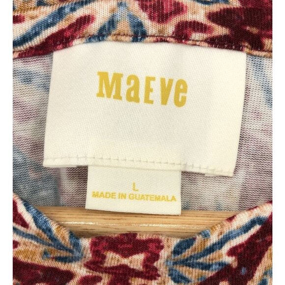 Maeve Anthropologie Sleeveless Multicolor Long Dress Womens L Boho Asymmetrical - Picture 3 of 7